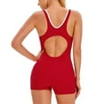 thumbnail image 2 of SWSMCLT Women's One Piece Swimsuit Backless Bathing Suit Cutout Beach One Piece Swimsuit Modest Summer Slimming Padded Red XX-Large, 2 of 4