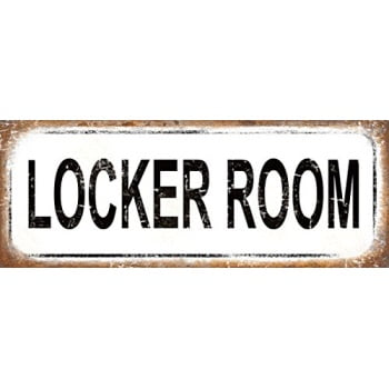 Locker Room Metal Sign, Gym, Rustic, Vintage