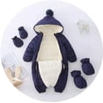 thumbnail image 4 of YOUI-GIFTS 3 Pcs Baby Flannel Lining Snowsuit Unisex Winter Warm Jumpsuit Double Zip Up Romper, 4 of 4