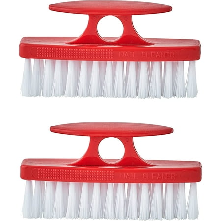 

Superio Red Nail Brush Cleaner with Handle 2 Pack - Durable Brush Scrubber To Clean Toes Fingernails Hand Scrubber All Surface Cleaning Heavy Duty Scrub Brush Stiff Bristles Easy To Hold