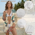 thumbnail image 6 of Xoenoiee Boho Mandala Hummingbird Print Women Swimsuit Cover Up Shirt 2026 Button Down Beach Bathing Suit Side Split Swimwear Bikini Dress with Chest Pocket, Size L, 6 of 7