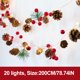 thumbnail image 3 of Guirnaldas de luces navideñas LED decorativas con agujas de cono de pino, campana de frutos rojos para interiores y exteriores, decoración navideña para fiestas y vacaciones, 3 of 8