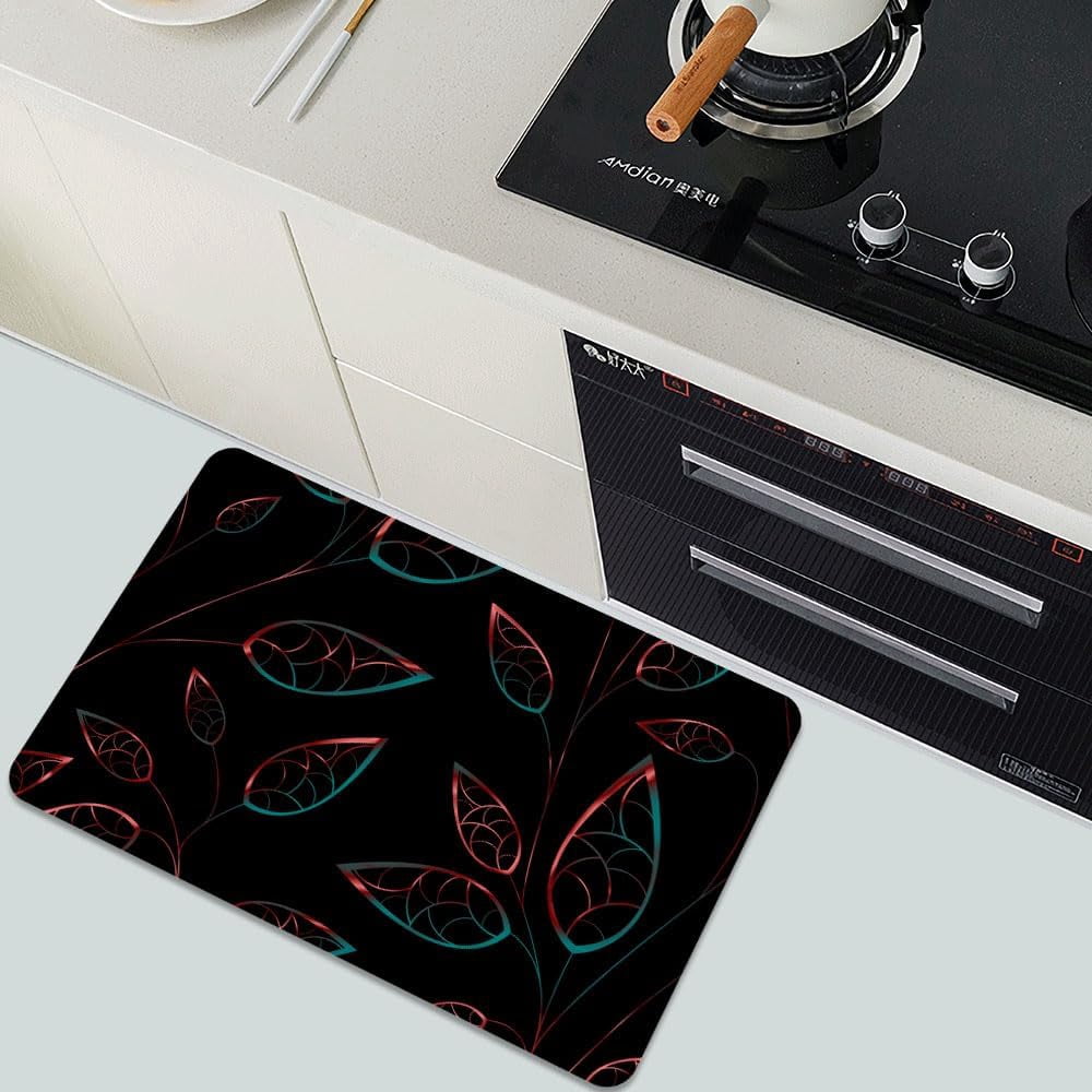 Diatomaceous Earth Bath Mat,Artistic Flower Soft Wrinkle Free Bathroom Floor Rugs Non-Slip Volume Super Absorbent Fast Drying for Bathroom Kitchen Door mat,Eco-Friendly Easy to Clean（50cmx80cm）