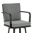 thumbnail image 6 of Don 30" Outdoor Patio Bar Stool in Black Aluminum with Grey Cushions, 6 of 11