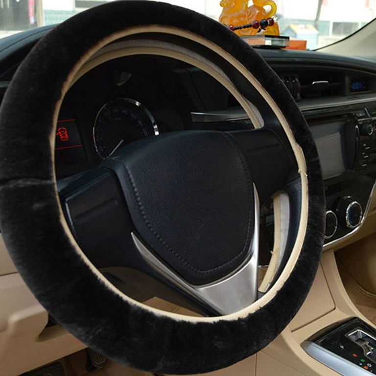 1x Red Car Steering Wheel Cover Plush Soft Non Slip Car