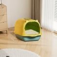 thumbnail image 2 of Moocorvic Cats Litter Box with Lid, Hooded Litter Pan 14x 19.7 x 13.4 Inches(Yellow), 2 of 7
