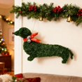 thumbnail image 2 of Dog Christmas Wreath, 12 in Christmas Wreath for Front Door, Artificial Pine Branches Wreath with Red Ribbon Decor, Christmas Decor for Indoor Outdoor Farmhouse Wall Window Porch Decor, 2 of 5