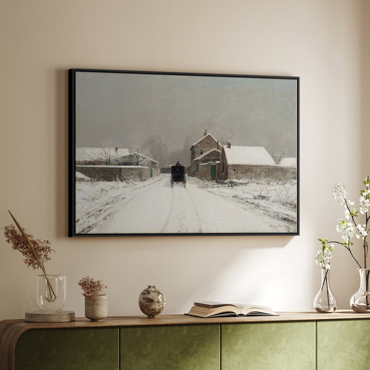Vintage Animal Print-XXVII By Wexford Home Framed in Black Wood Gallery Wrapped Canvas 17 in. x 25 in.