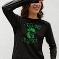 thumbnail image 2 of St Patricks Day Feeling Clucky Womens Long Sleeve T Shirt, 2 of 5