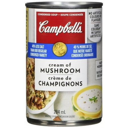 Campbell s 40% Less Sodium Cream Of Mushroom Soup  284ml/9.6 oz. Can