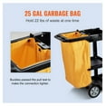 thumbnail image 4 of Cleaning Cart 3-Shelf Commercial Janitorial Cart, 200lbs Capacity, 25 Gallon PVC Bag, 47 x 20 x 38.6in, Yellow & Black Housekeeping Cart, 4 of 7