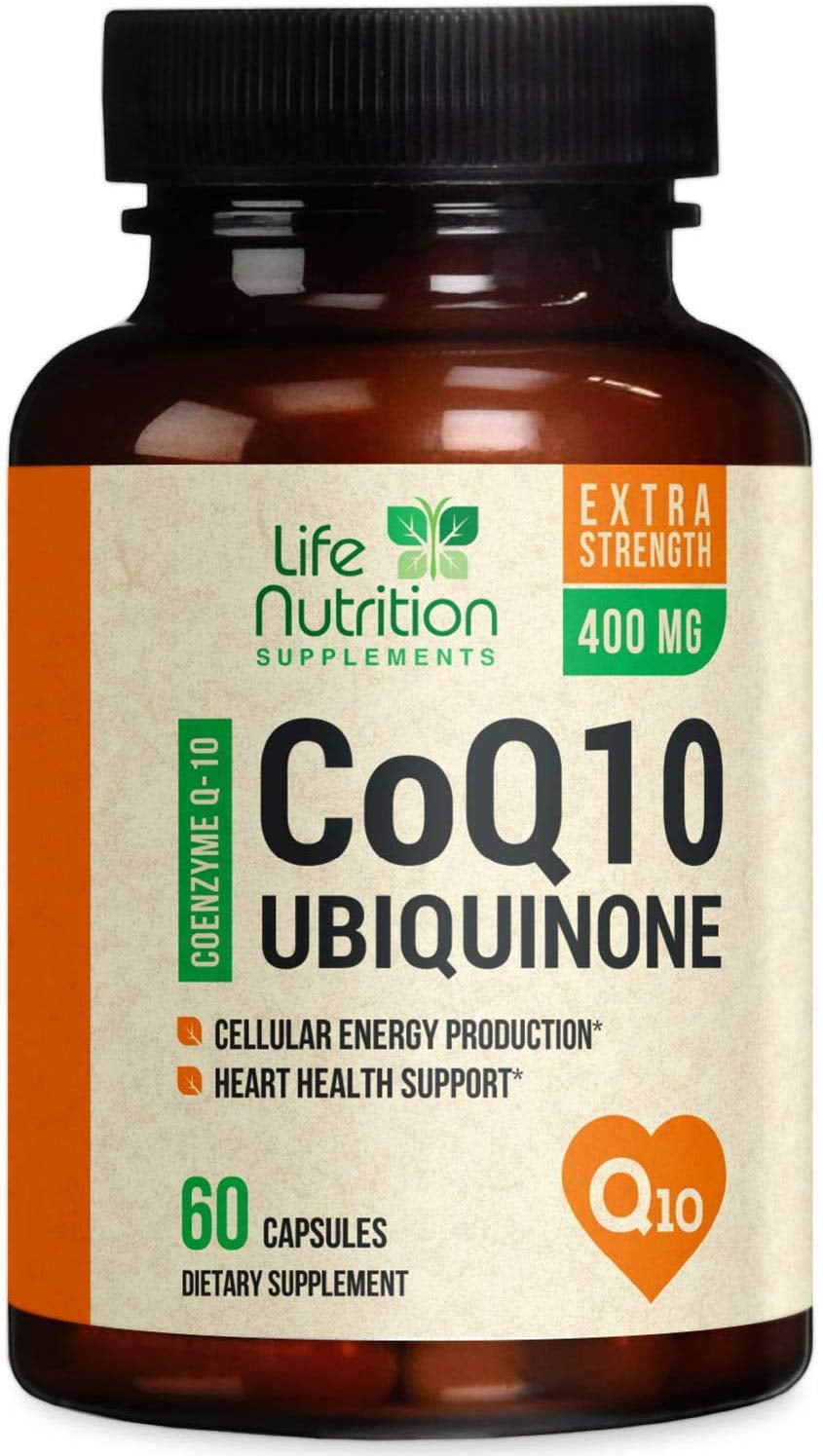 Life Nutrition CoQ10 High Absorption Coenzyme Q10, 400mg, 60 Ct