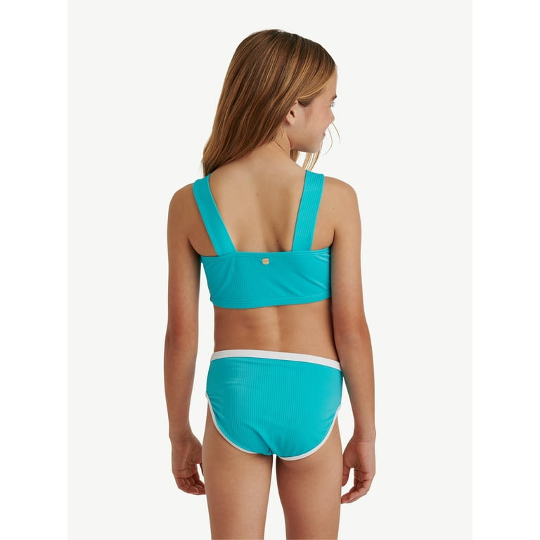 【新品】Judin 2way ribbon motif swimwear L FLAXMAKER Women's One Piece Celadon Bow Bathing Suit Celadon