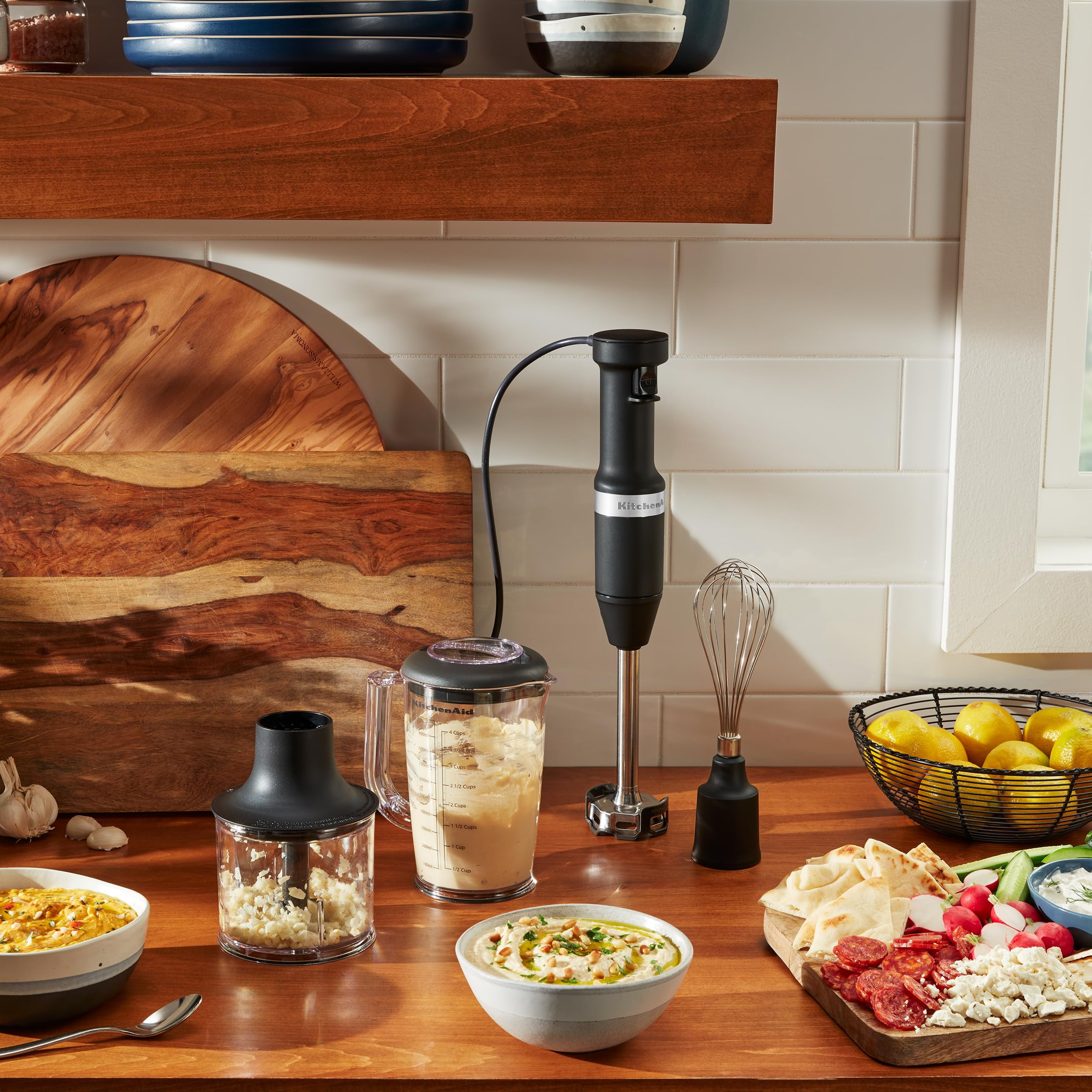 KitchenAid Variable Speed Corded Hand Blender with Accessories, Black Matte, KHBV83BM