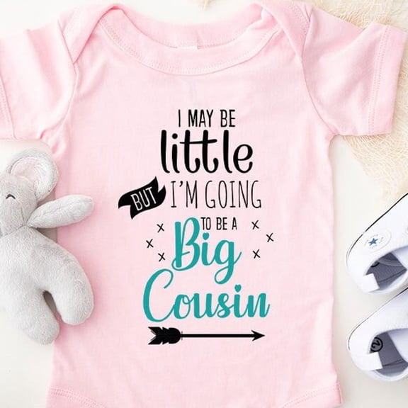 Big Cousin Onesie, I May Be Little But I'M Going To Be A Big Cousin Onesies, Cute Baby Onesies, Reveal Onesie, New Cousin Baby Bodysuit Cute Baby Onesie, BABY BODYSUIT LAT 4424