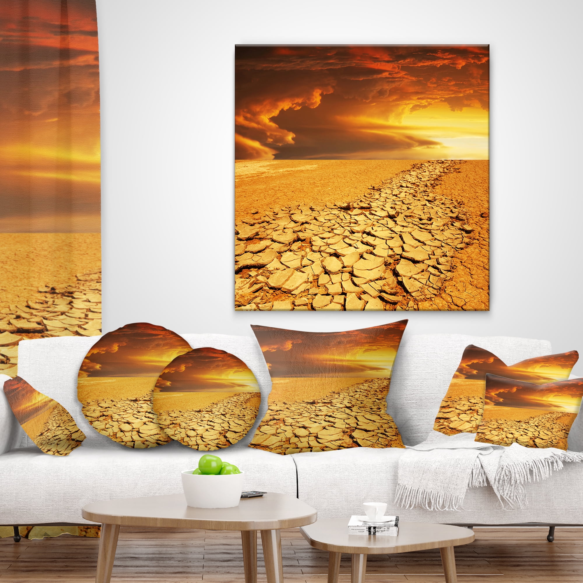 Designart 18" x 18" Multi-color Landscape Polyester Throw Pillow