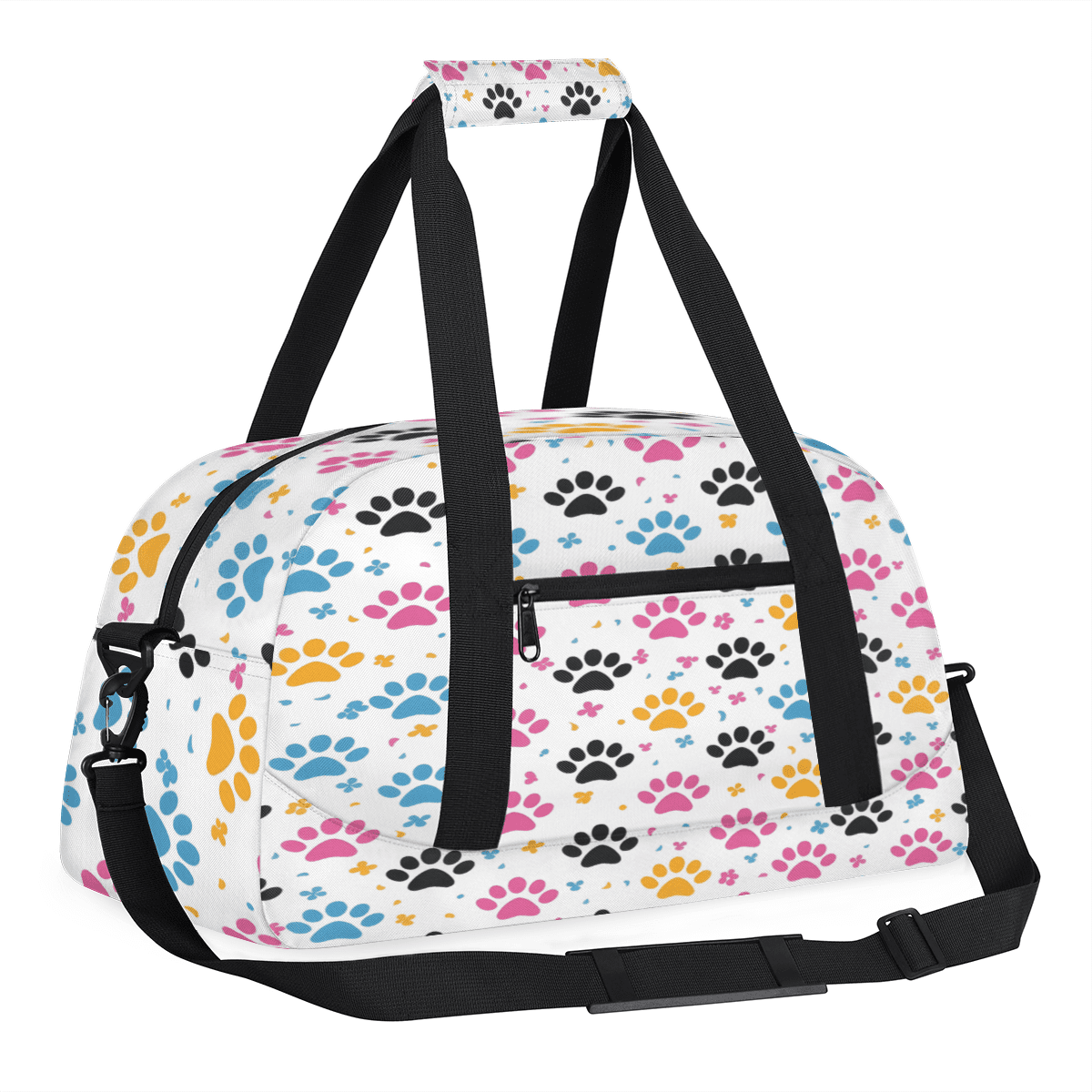 Herdesigns Paw Print Sports Duffle Bag for Women & Men, Gym Bag Dance Bag Overnight Bag Carry On Weekender Travel Bag