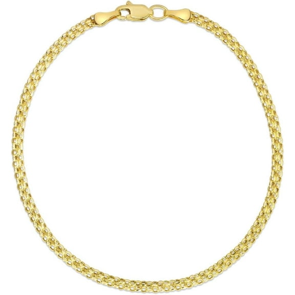 Floreo 14k Yellow Gold 2.5mm Bismark Chain Bracelet, 7.25 Inch