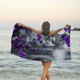 thumbnail image 6 of Orinice Purple Flowers Full Moon Quick Dry Bath Towel 27.5x55in Ultra-Fine Fiber Lightweight Compact 55x27.5in, 6 of 7