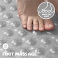thumbnail image 4 of PABUBE Shower Mat for Bathtub, Quick Dry Bathtub Mat 16"x 39", Bath Mat for Tub with Powerful Suction Cup & Drain Holes , Soft On Feet, Non-Slip Machine Washable Tub Mat, Easy to Cut, Clear Black, 4 of 6