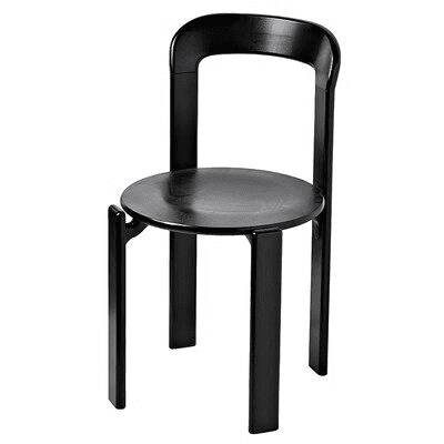 Solid Wood Mid-Century Modern Stackable Dining Chair, Black