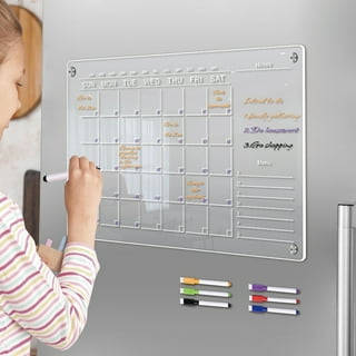 Obex Clear Acrylic White Board Dry Erase with Marker - for to Do List,  Vision Board - Large Dry Erase Board for Wall Good for Office, Classroom,  Home