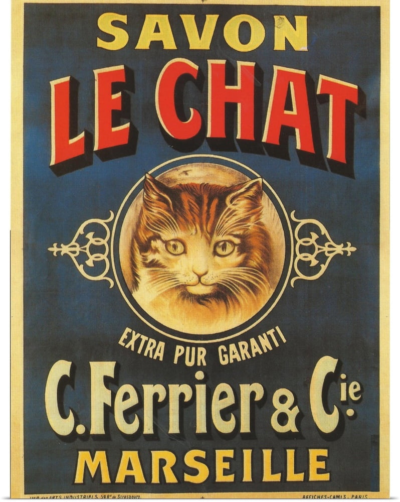 Great Big Canvas Savon Le Chat Vintage Soap Advertisement Art Print 18x24 Walmart Com
