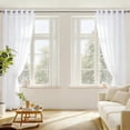 thumbnail image 2 of Nanqianyi White Sheer Curtains with Grommets, Light Filtering Semi Transparent Voile Drapes for Bedroom Living Room, 1 Panel, 52"W x 84"L, 2 of 9