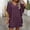 Purple, variant on Women's V-Neck Short Sleeve Casual Dress, Solid Color Comfortable Everyday Wear for Multiple Occasions
