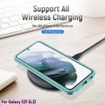 thumbnail image 6 of for Galaxy S21 6.2 Inch Double Layer Hybrid Military Grade Rugged Shock Resistant Drop Case with 1 PCS Magnetic Car Mount and 1 PCS HD Tempered Glass Screen Protector (Green), 6 of 15
