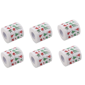 Dvkptbk Papier rouleau Christmas Pattern Couleur Papier toilette Père Noël Tree Imprimé Tissu Maison & Jardin