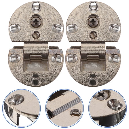 ELAYARD Set of 2 Zinc Alloy Round Cabinet Hinges, Hidden Design for Kitchen Cabinets, and Family- Hardware