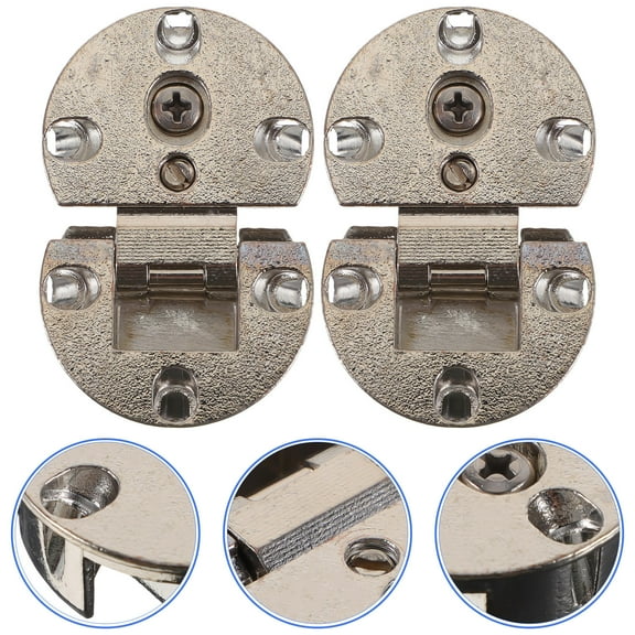 ELAYARD Set of 2 Zinc Alloy Round Cabinet Hinges, Hidden Design for Kitchen Cabinets, and Family- Hardware
