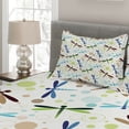 thumbnail image 2 of Ambesonne Dragonfly Quilted Coverlet 3 Pcs, Colorful Bubble Shape, Queen Size, Multicolor, 2 of 4
