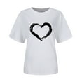 thumbnail image 5 of Aloohaidyvio Tops Plus Size,Women Short Sleeves Crewneck Heart-Shaped Print Casual Tops Blouse T-Shirt, 5 of 6