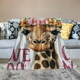 thumbnail image 2 of Orinice Just A Girl Who Loves Giraffes Blanket Lightweight Cozy  Throw Blanket Best Gift Home Decor for Bed Couch Outdoor Camping   50x60in, 2 of 6