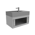 thumbnail image 4 of Amazon 30" Gray Wood Floating Vanity with Gray Top and Brushed Nickel Trim, 4 of 10