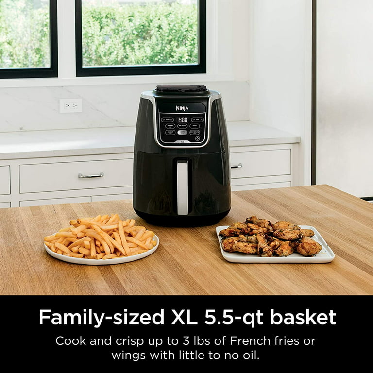  Ninja AF150AMZ Air Fryer XL that Air Fry's, Air Roast's ,  Bakes, Reheats, Dehydrates with 5.5 Quart Capacity, and a high gloss  finish, grey (Renewed) : Home & Kitchen