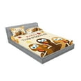 thumbnail image 2 of Ambesonne Turkey Fitted Sheet & Pillow Sham Set, Happy Thanksgiving Wording, King, Multicolor, 2 of 2