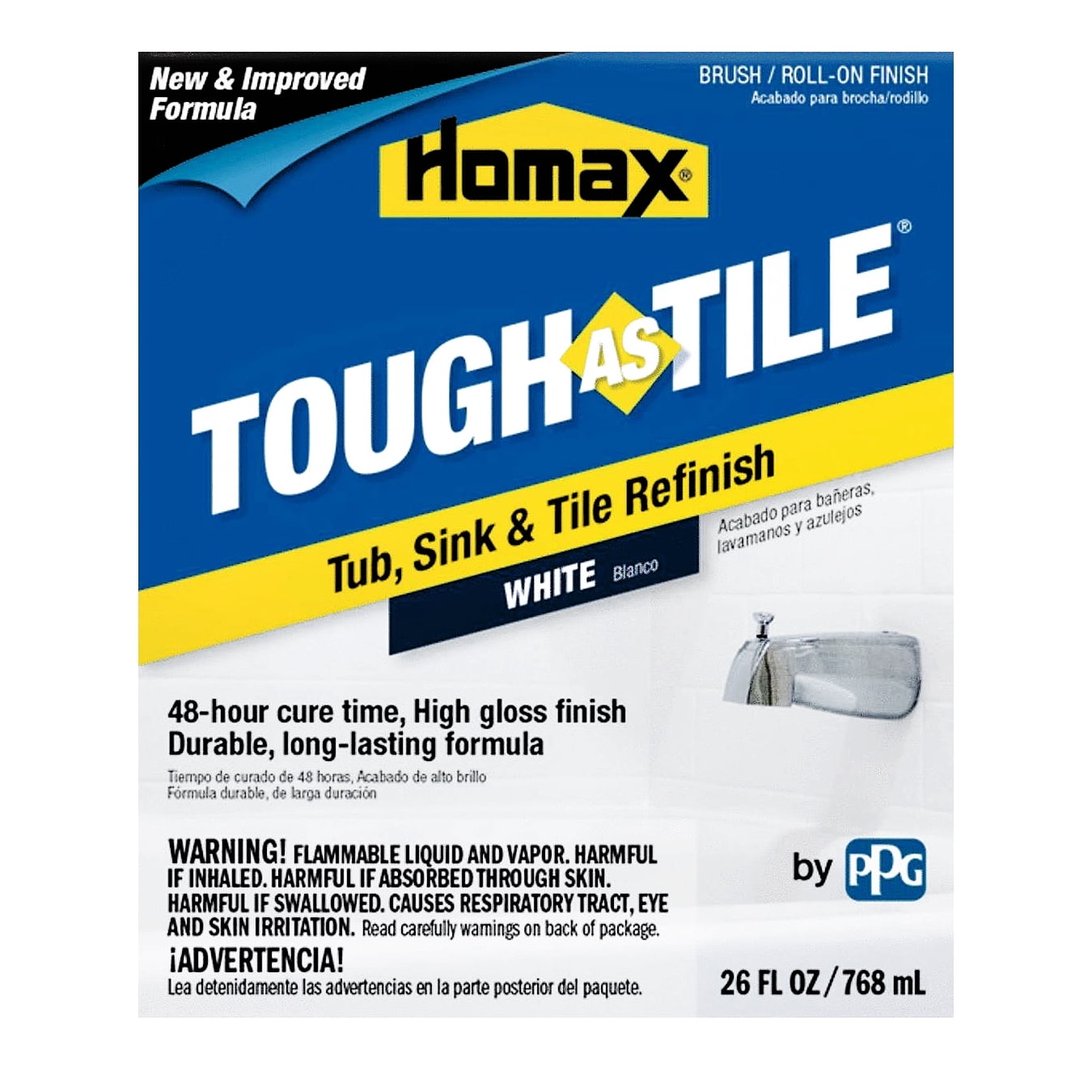 Homax 3158 26 Oz White Tough As Tile Tub, Sink & Tile Refinish Brush-On Epoxy