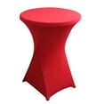 thumbnail image 1 of Cocktail Round Spandex Table Cover Four-Way Tight Fitted Stretch Tablecloth Table Cloth for Outdoor Party Banquet Vendor Wedding,red,red，G37779, 1 of 6