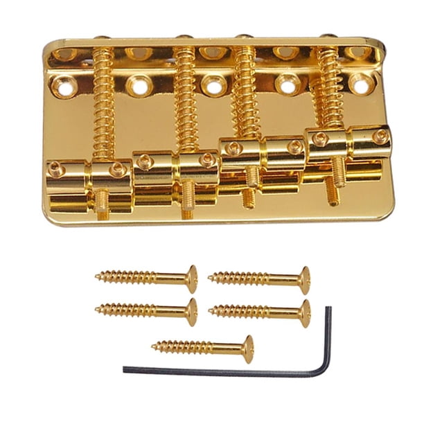 Conjunto de Puente de Bajo de Guitarra Eléctrica Dorado para Reemplazo de Bajo de