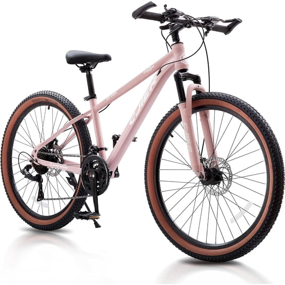 24 Inch Mountain Bike for Women, NEORIVERE 21-Speed Women's Mountain Bike, 2.125'' Tires Adult MTB with Suspension Fork, Dual Disc Brakes, Internal Wiring Frame & Auxiliary Handle