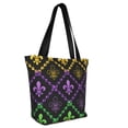 thumbnail image 2 of Fotbe Mardi Gra Geometric Pattern Beach Tote,Shoulder Handbag,Spacious Tote Bag,Lightweight Travel Bag,Versatile Shopping Bag, 2 of 9
