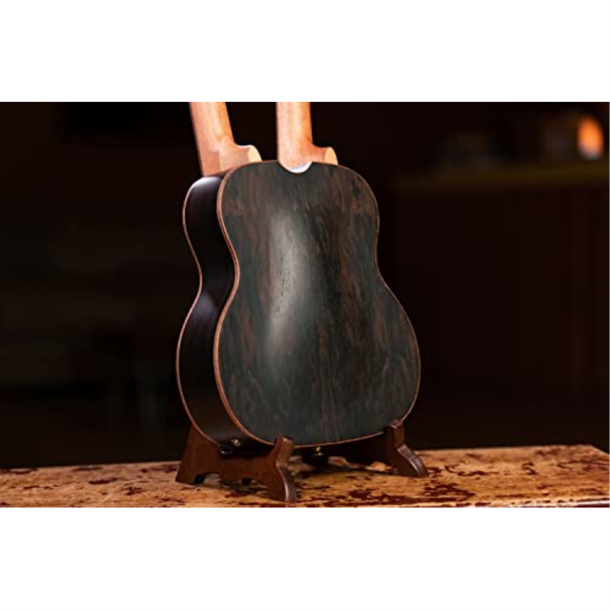 Custom Built Series Double Neck 4 & 8 String Tenor Acoustic-Electric Ukulele with Bag