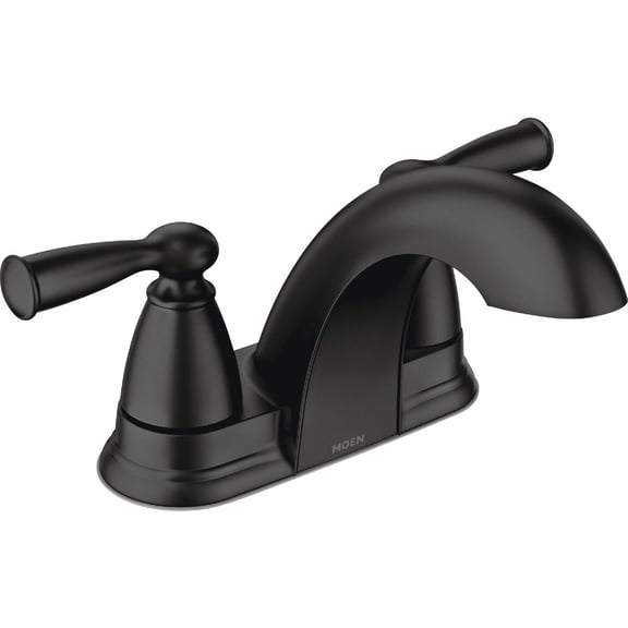 Moen Banbury 4 in. Centerset Double Handle High-Arc Bathroom Faucet in Matte Black