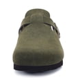 thumbnail image 4 of Litfun Suede Clogs for Women Cork Footbed Leather Sandals Arch Support Potato Shoes with Adjustable Buckle, Army Green, 4 of 7