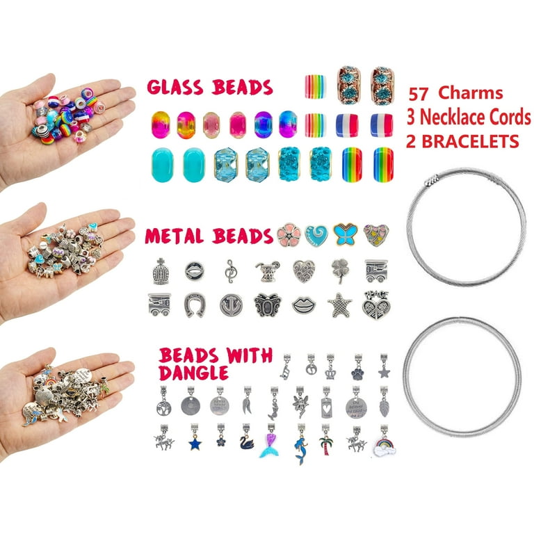 klmars Charm Bracelet Making Kit,Jewelry Making Supplies Beads,Unicorn/Mermaid Crafts Gifts Set for Girls Teens Age 8-12