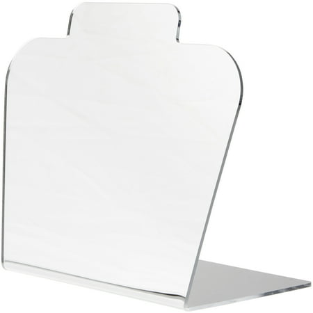 Plymor Acrylic Basic Short Necklace Display Stand (Mirrored), 8.5" W x 4" D x 7.75" H (3 Pack)