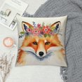thumbnail image 2 of Nawypu  Welcome Cute Fox Throw Pillow Cover,Autumn Fox Halloween Buffalo Check Plaid Autumn Harvest Holiday Decor for Home, 2 of 5